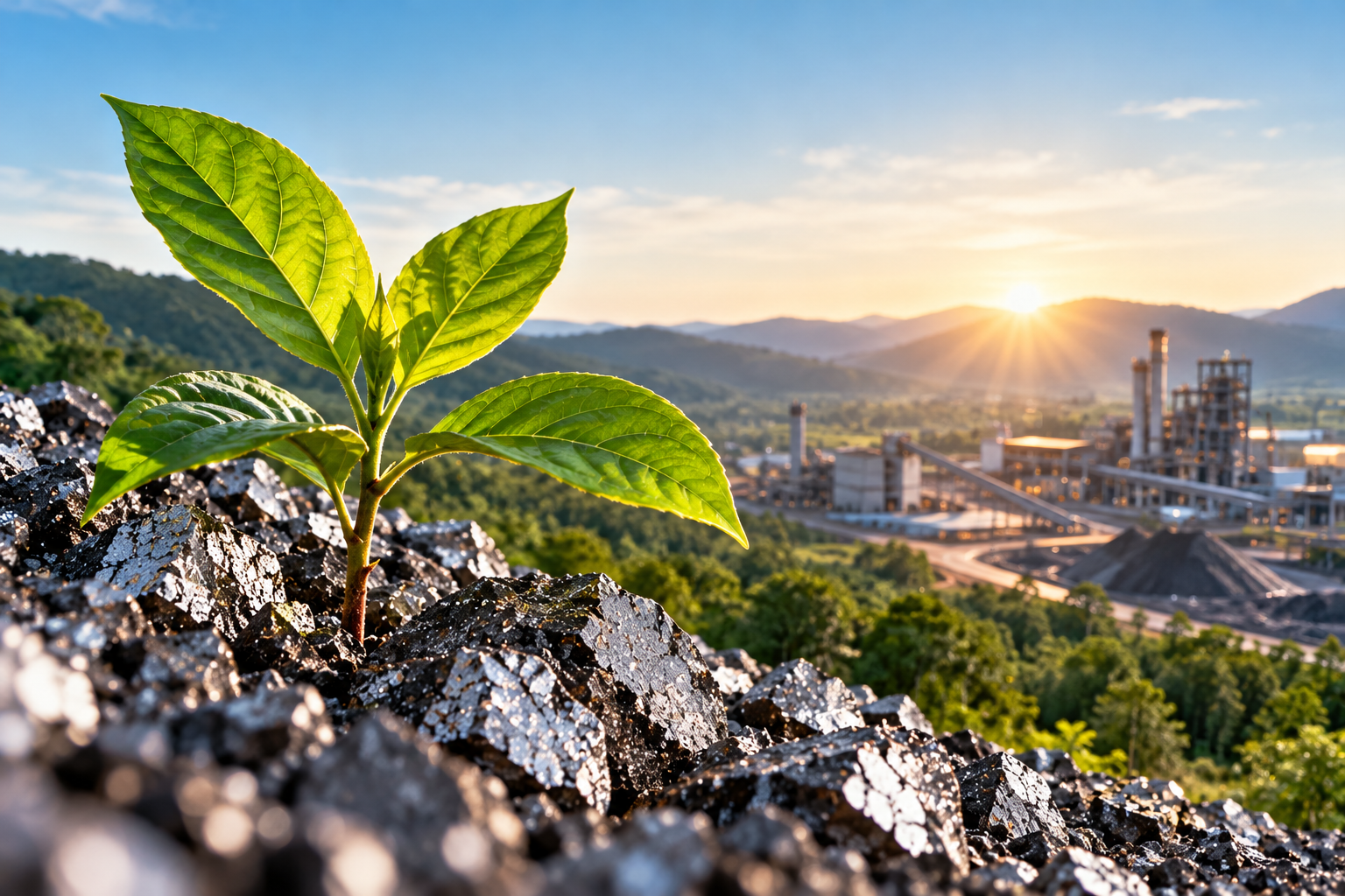 Green leaf representing sustainability in ferrochrome production